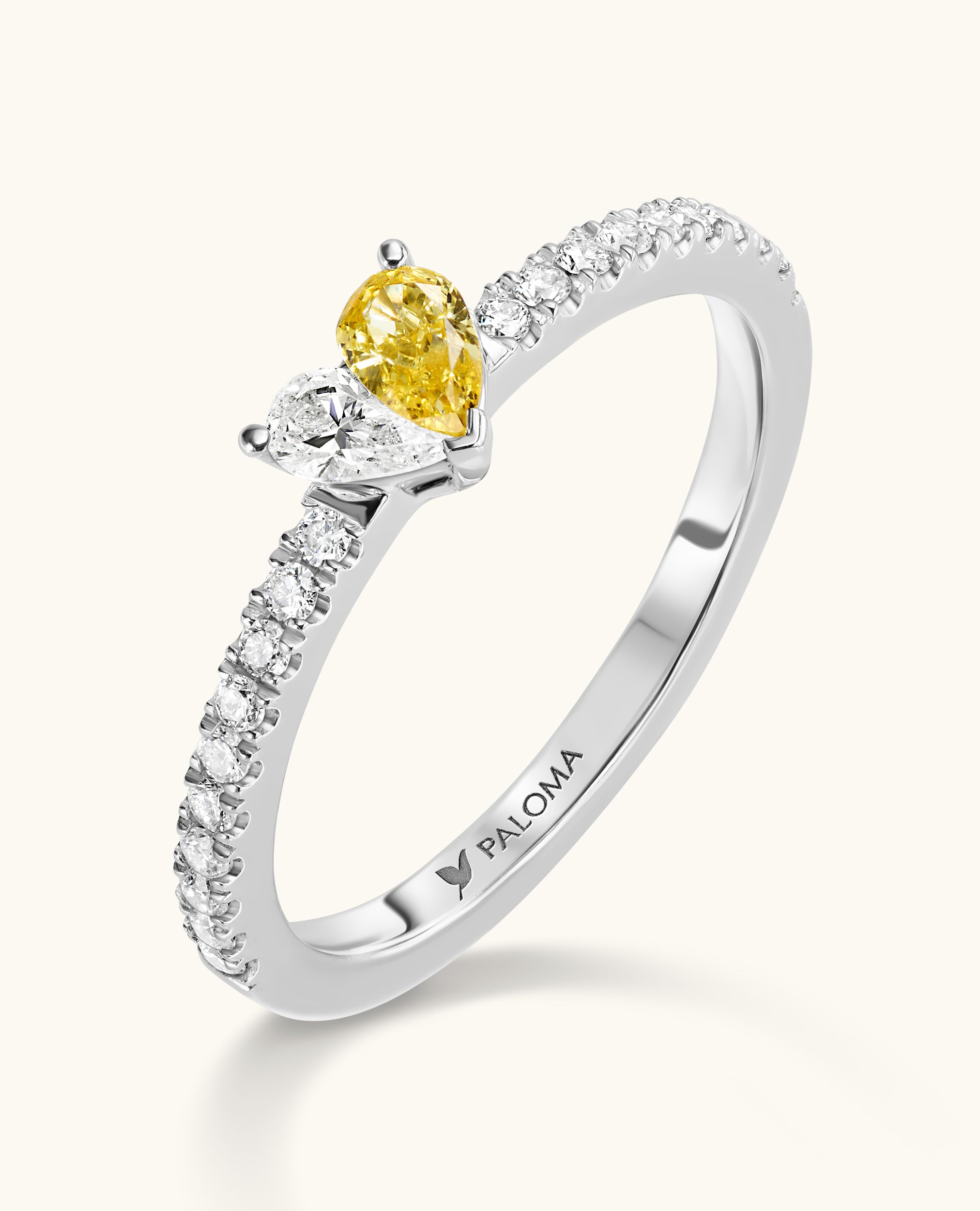 Paloma Heart Pave Solitaire Ring