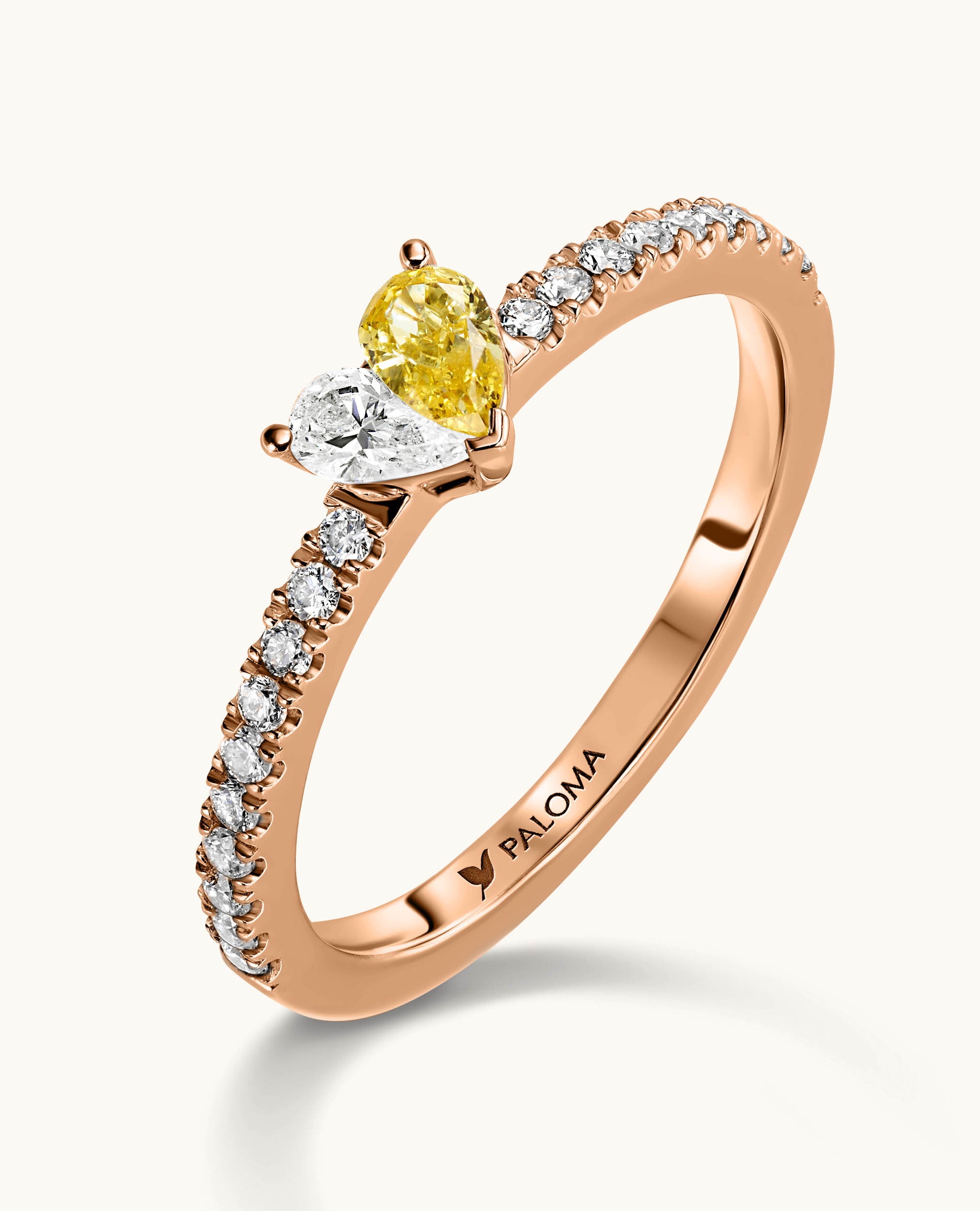 Paloma Heart Pave Solitaire Ring
