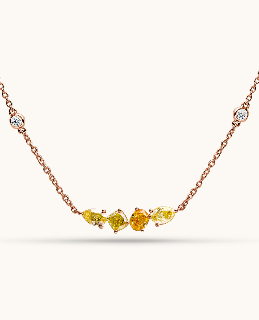 Fancy Color Diamond by the Yard Necklace