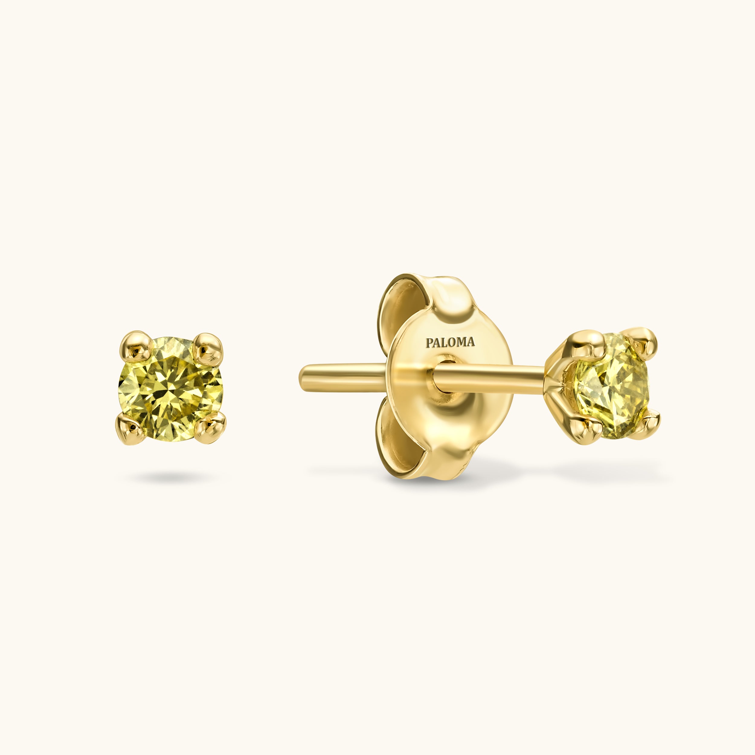 Fancy Color Yellow Diamond Stud Earrings