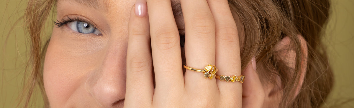 When Gold Dances with Color: The Poetry of 14K & Fancy-Color Diamonds