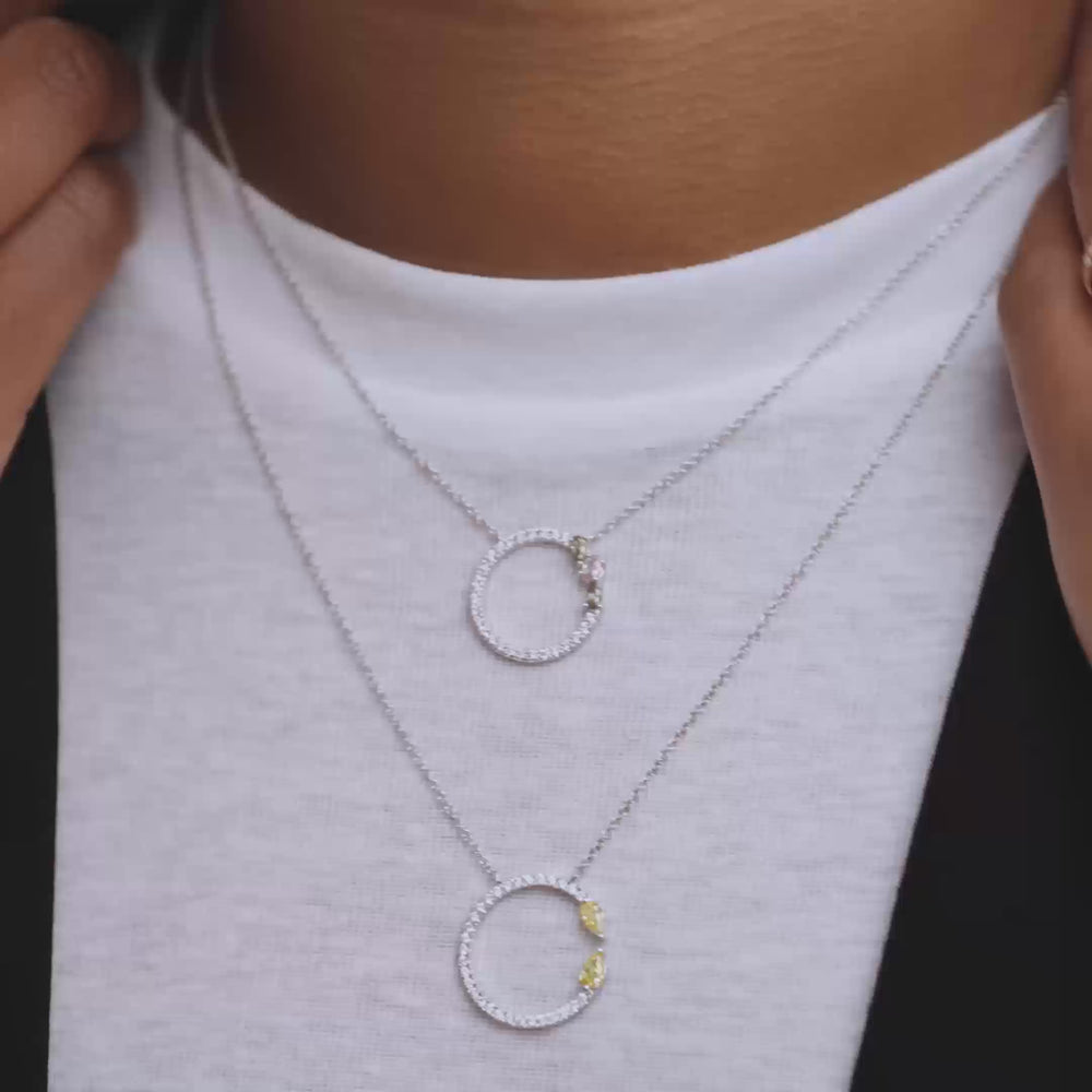 fancy halo necklaces